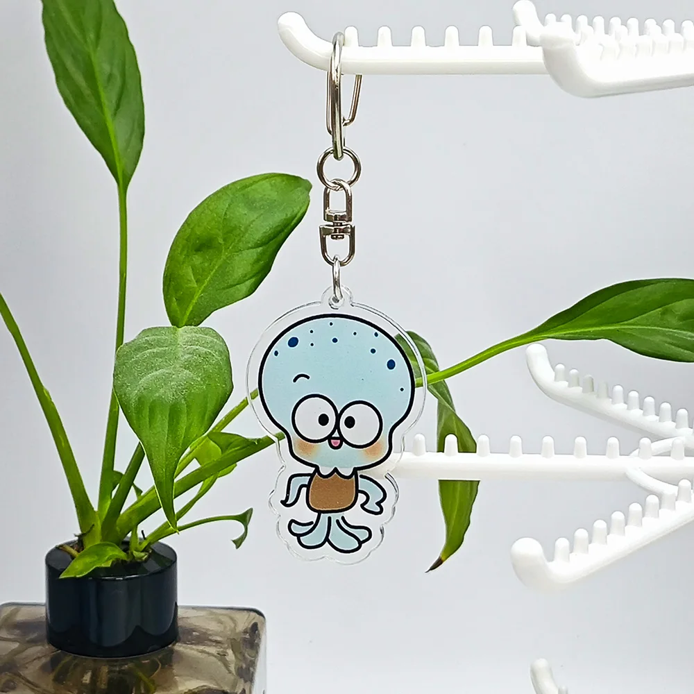 Cartoon Anime Lilo and Stitch Pendant Keychains Holder Car Key Chain Key Ring Mobile Phone Bag Hanging SpongeBob SquarePants