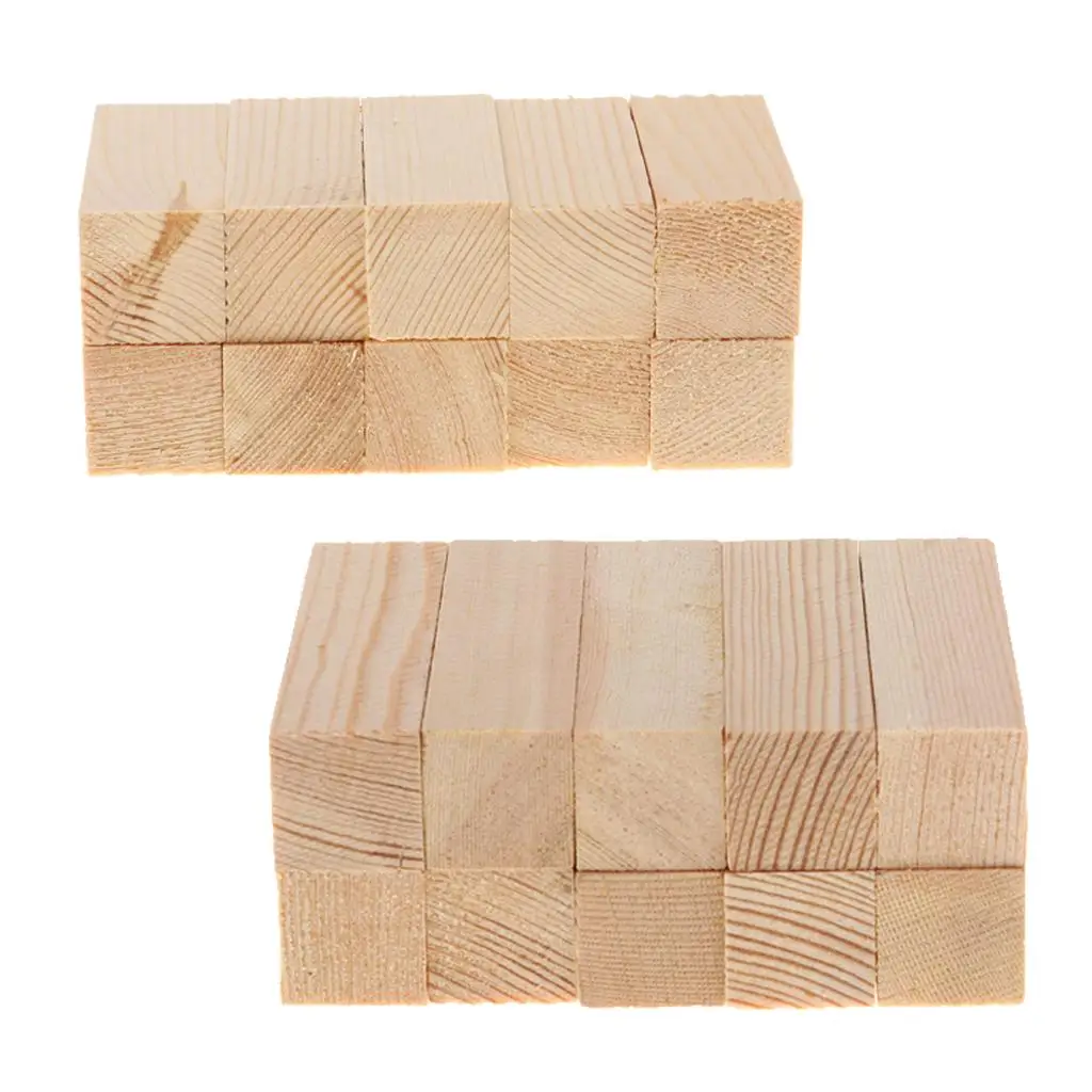 20Pcs Balsa Wood Blocks DIY Modelling Craft Pine Wood Woodworking Crafts Set Creative Wood Blocks Assembling and Stacking Toys