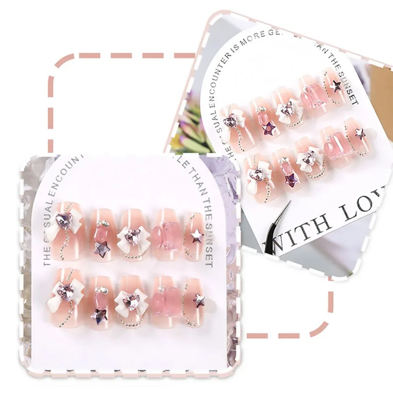 

НОВЫЕ 24 шт., румяно-розовые накладные ногти, короткие накладные ногти, накладные летние накладные ногти для девочек, 3d готовые искусственные ногти CDJ05