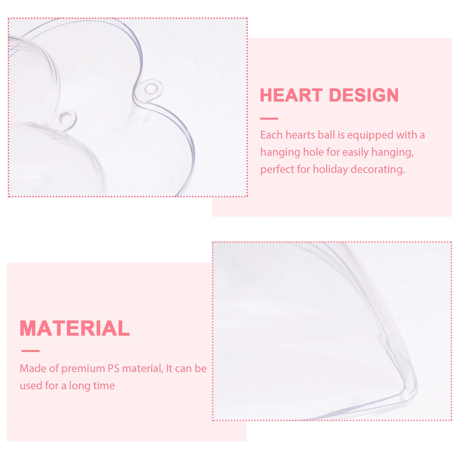 

10 Pcs Clear Fillable Heart Shaped Balls 8x7x4 6cm Transparent Christmas nament Wedding Decoration DIY Boxes