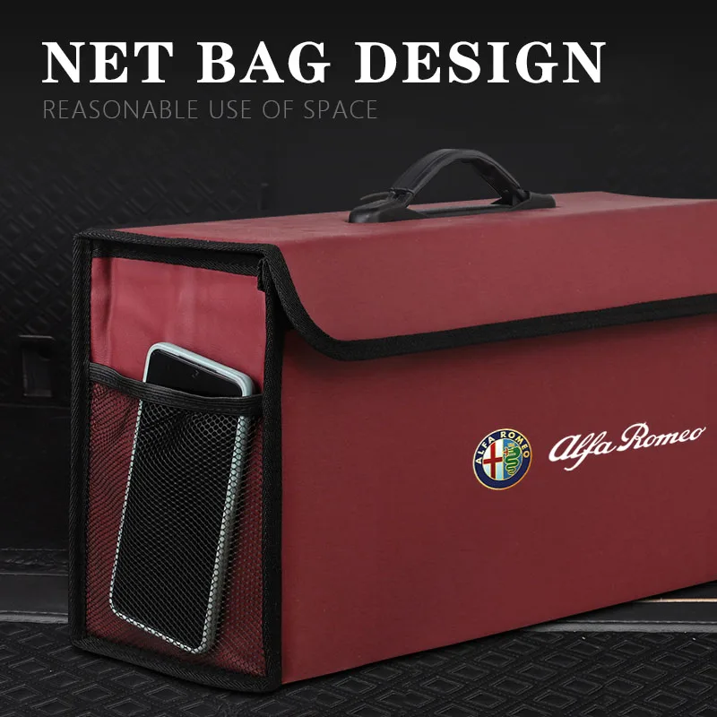 Hub Caps For Alfa Romeo 2026 Hot Sticker Car Storage Bag Organizer Vehicle Foldable Trunk Box For Alfa Romeo Giulia Stelvio Giul
