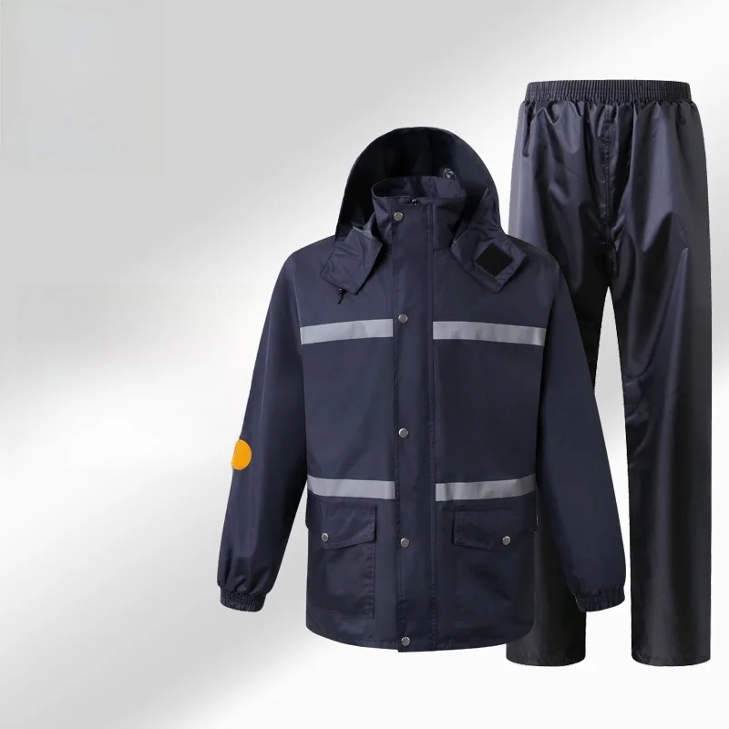 

Комплект дождевиков для мотоциклистов (мужской и женский) с отражающими полосами, для защиты от дождя, водонепроницаемый, с раздельными курткой и брюками