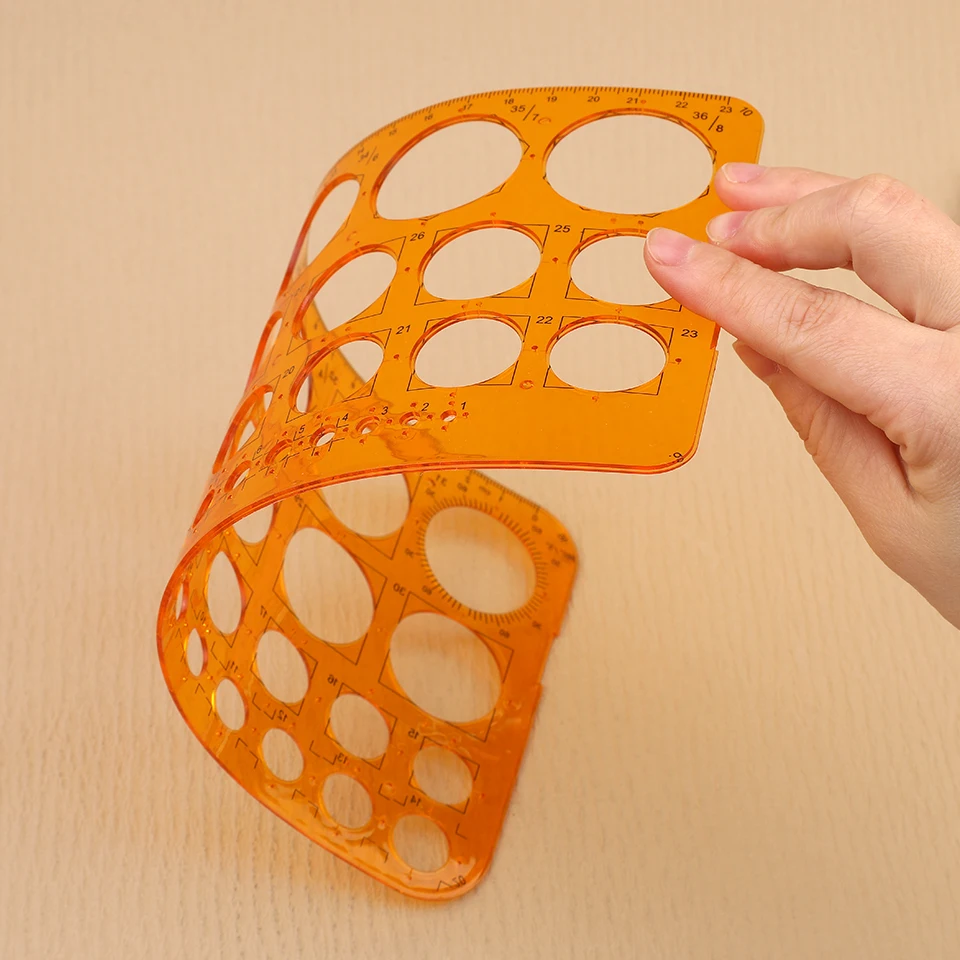 Fniiva 5/10PC Round Template Ruler Stencil Measuring Tool Soft Circle Geometric Drawing Measuring Tool for Drafting Architecture