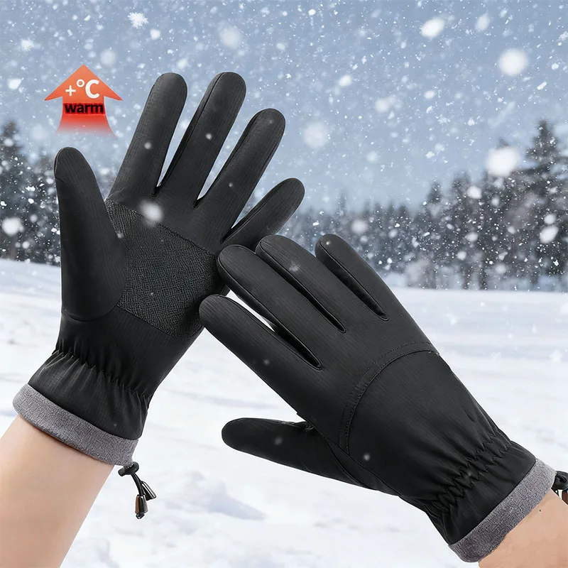 Touchscreen-warme Handschuhe, Outdoor, Radfahren, Fahren, Motorrad, wasserdicht, kalte Handschuhe, winddicht, rutschfest, für Damen und Herren, Winter-Skihandschuh
