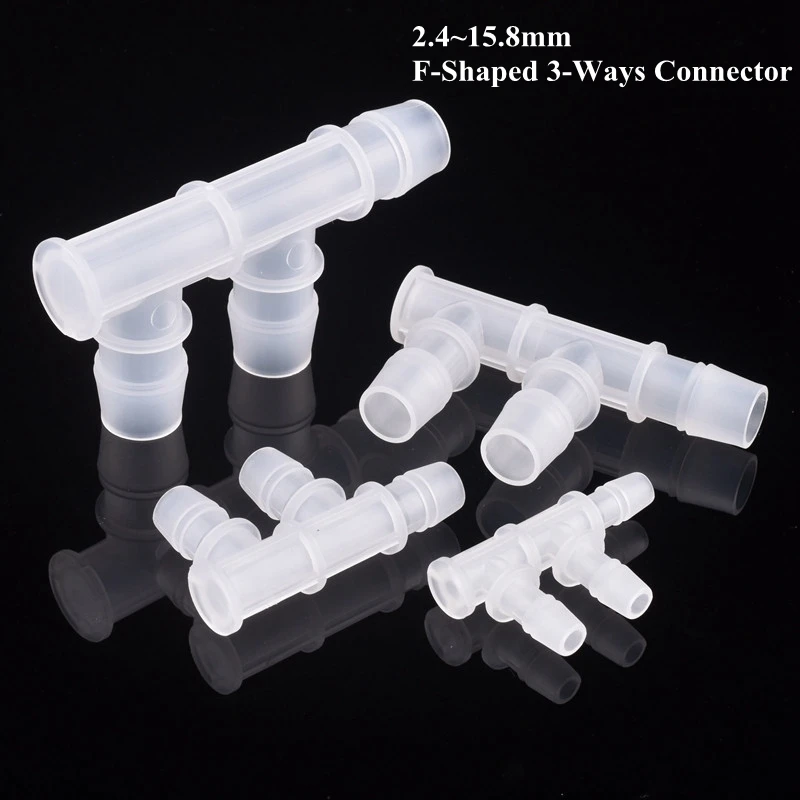 2.4~15.8mm F-Shaped 3-Ways Connectors Aquarium Tank Air Pump Aerator F Style Hose Joint Garden Irrigation Water Pipe Connector