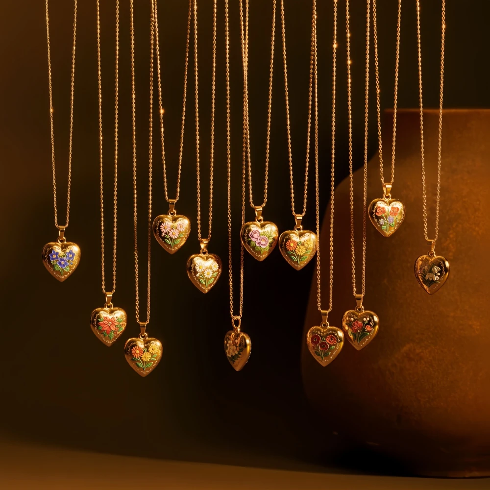Kompaktes und exquisites Design, neues Produkt, Dezember-Blumen-Liebes-Halskette, verstellbar, für Damen – Detail 1