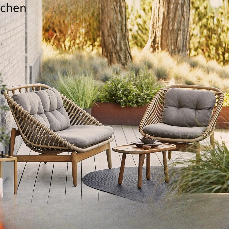 

LXC outdoor sofa courtyard open-air garden leisure rattan combination outdoor rattan chair hotel furniture
