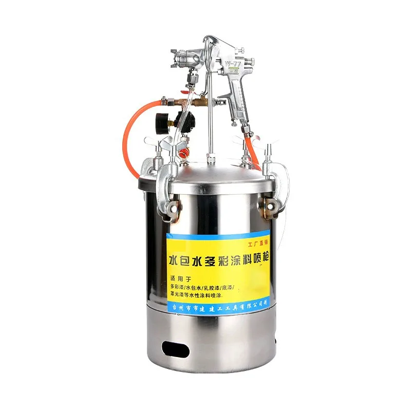 

10L Lower Discharge Color Paint Spray Gun Pressure Cooker Tank Kit High Pressure Paint Pot Feed Spray 2.0mm Nozzle Paint Sprayer