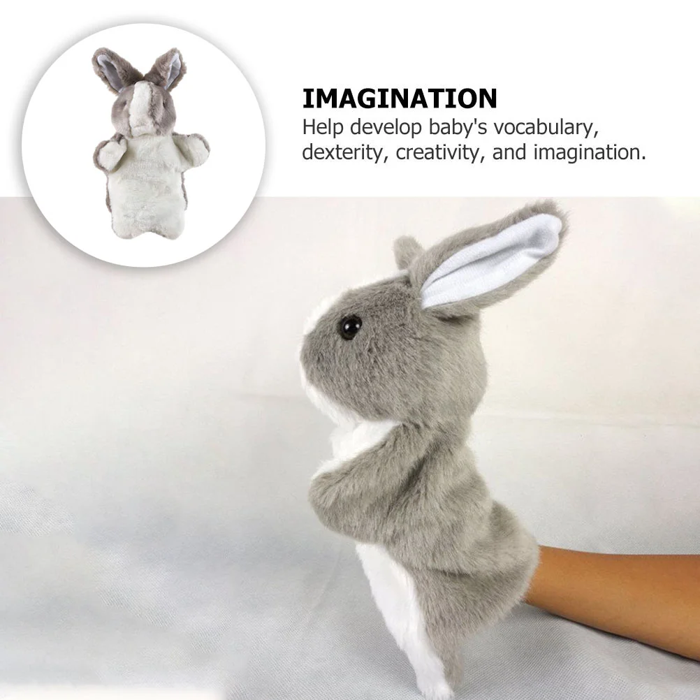 Burattini di peluche con bocca mobile Coniglio per bambini Coniglietto per bambini Giocattoli animali Figura bambino