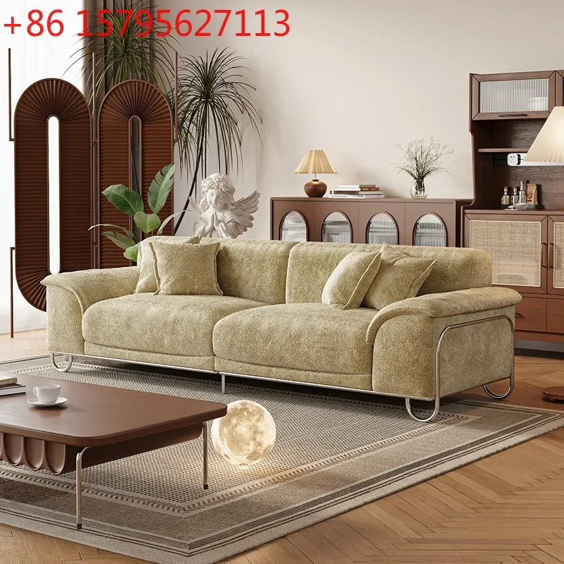 

Chenier fabric sofa three-person sofa living room straight row antique living room sofa