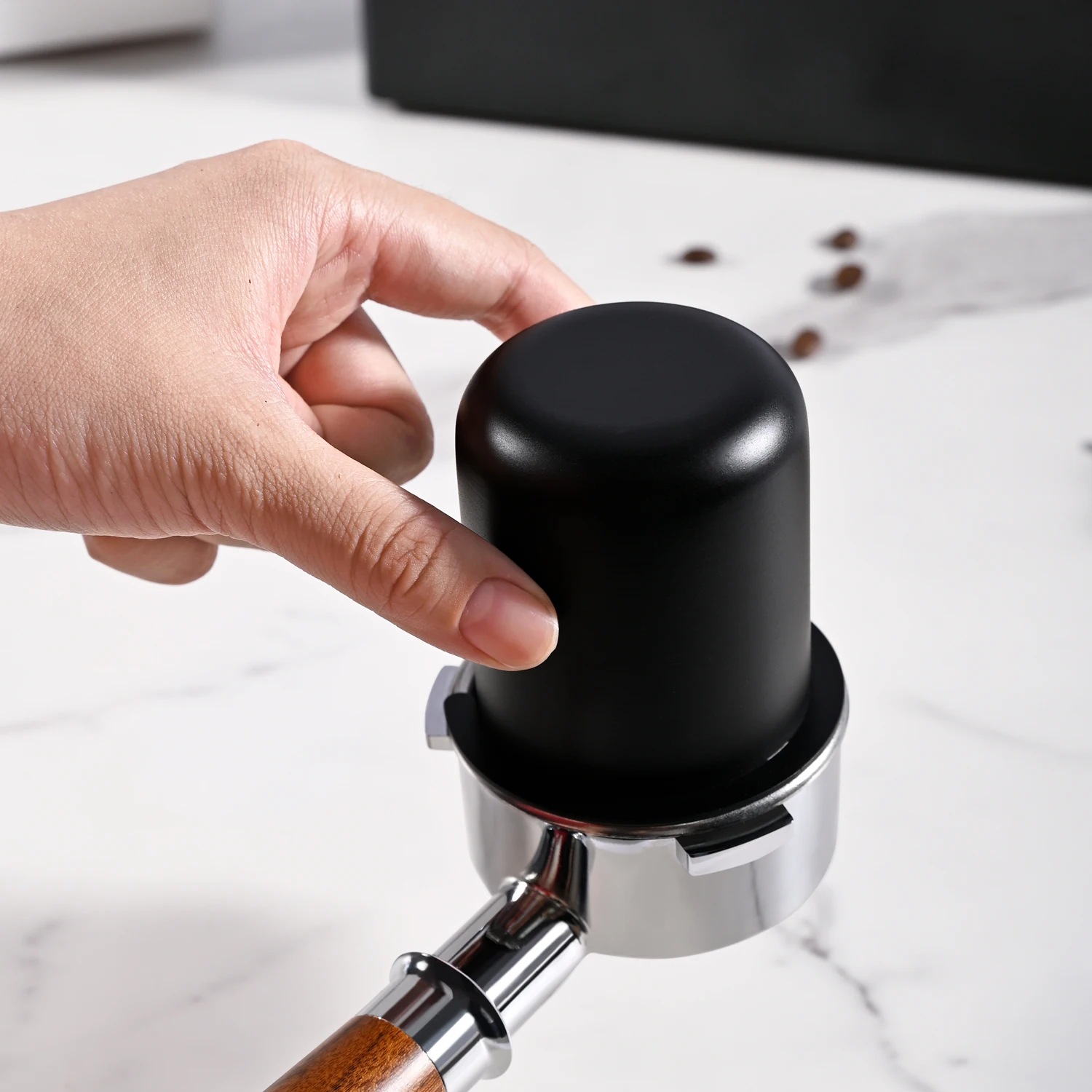 58mm Coffee Dosing Cup with Cleaning Brush Sniffing Mug for Espresso Machine Wear Resistant Stainless Steel Coffee Dosing Cup