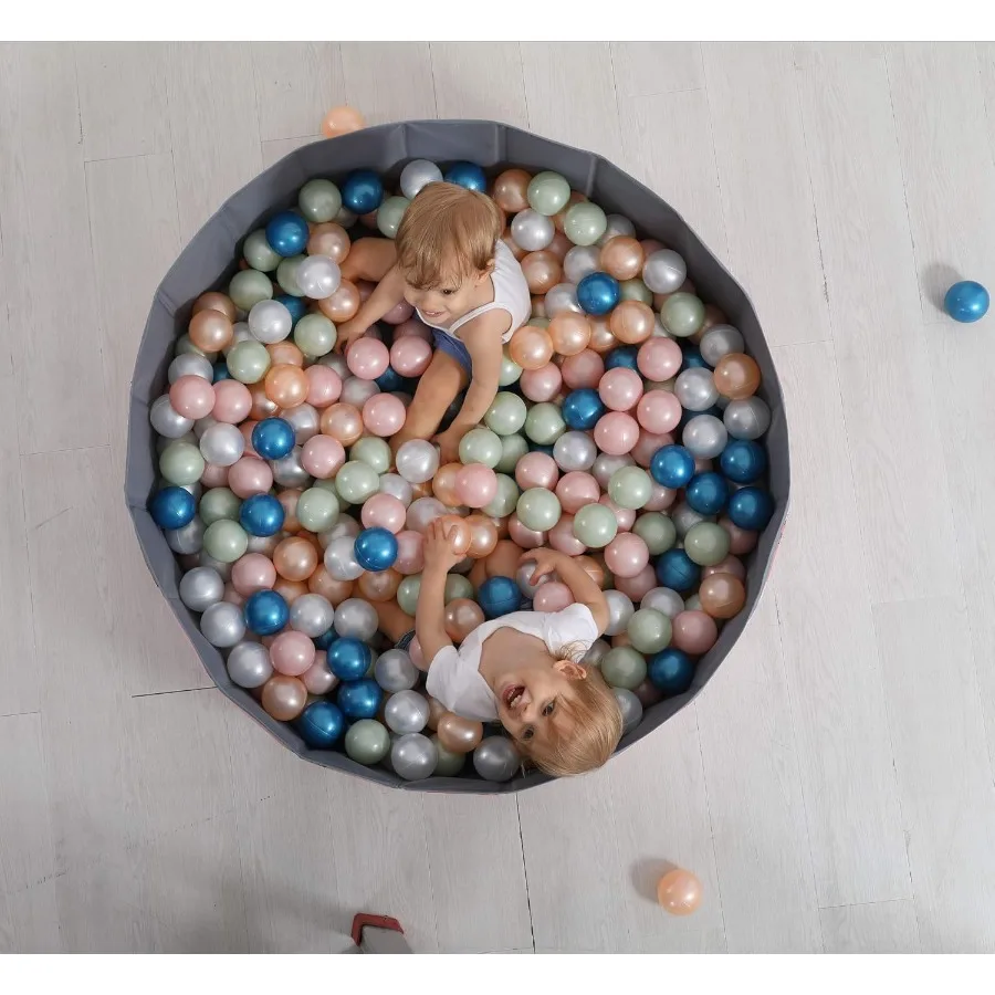 Piscina de pelotas plegable de doble capa de tela de buey con bolsa de almacenamiento, parque infantil no incluido para bebés pequeños (48 pulgadas de largo