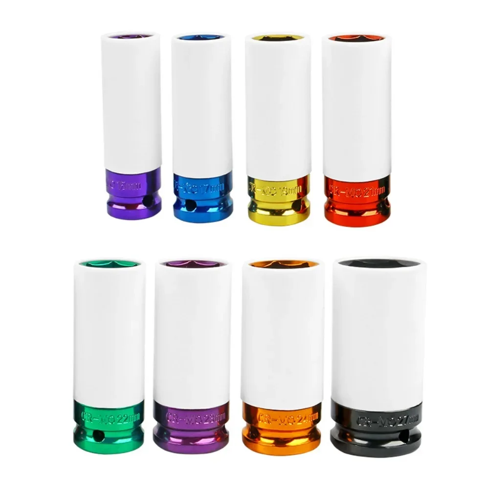 1/2 Drive Wheel Protector Impact Socket Impact Sleeve Set Durable Plastic Sleeves 15mm 17mm 19mm 21mm 22mm 23mm 24mm 27mm