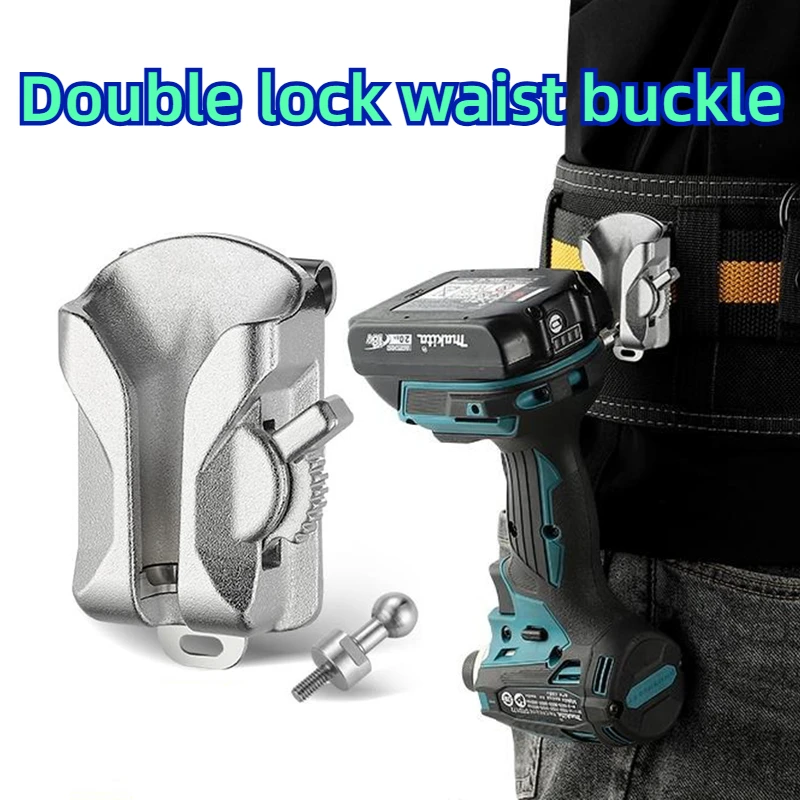 

Aluminum Alloy Portable Double Lock Waist Buckle Power Tools Professional Quick Hanging Hook Wood Carpentry Tools Accessories