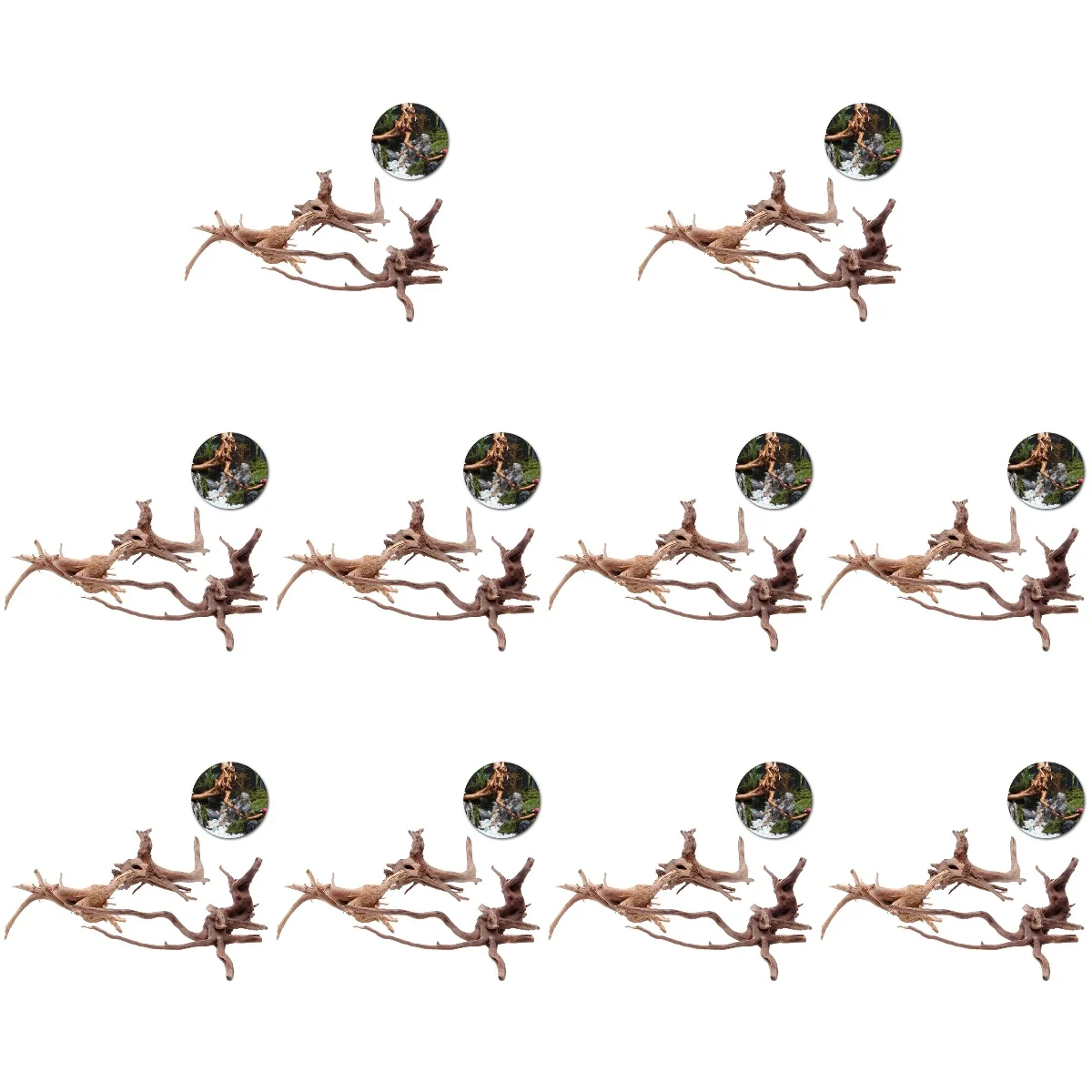 

10pcs 10 Pack Fish Tank Driftwood Marine Aquarium Decor Branch Decorative Decorations