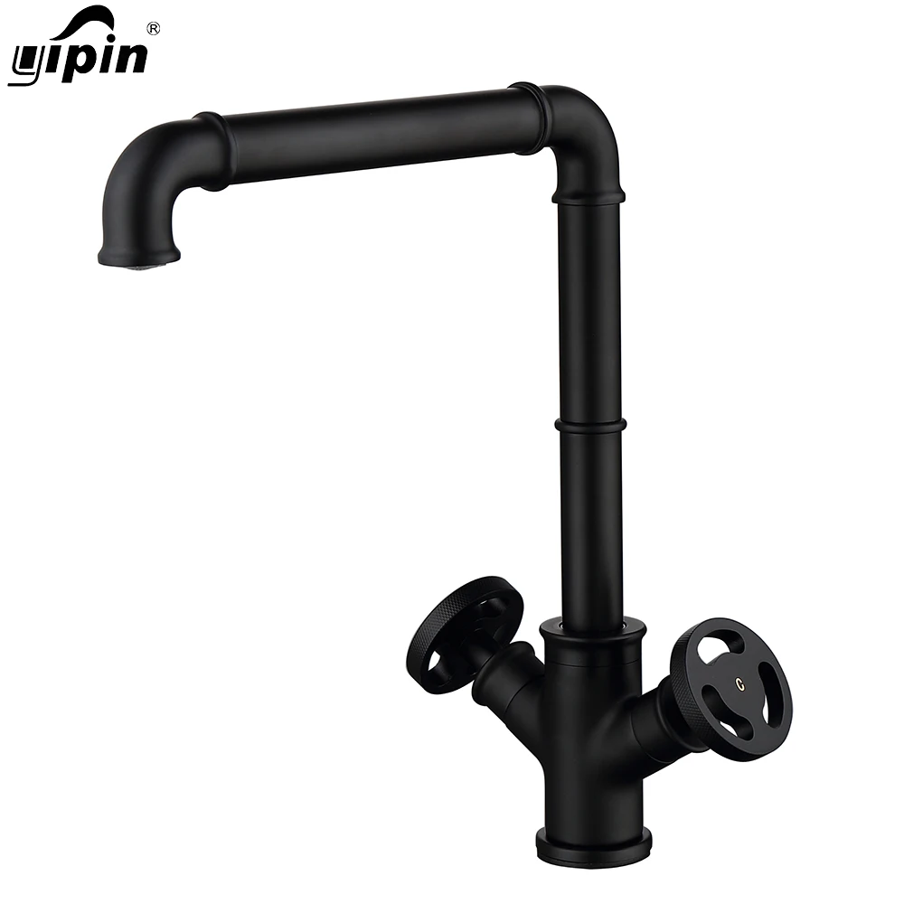

Hot Sale Modern Brass And Matte Black Kitchen Faucet Nozzle Black Set Turkey Kitchen Faucet Wheel Faucet Kitchen