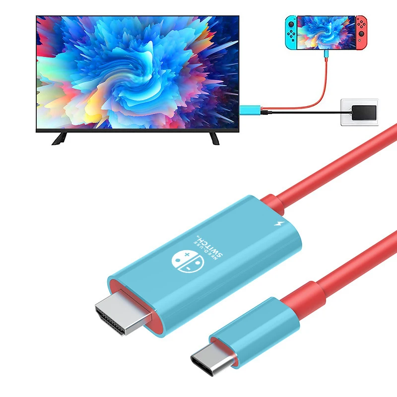 

2 м 1080P 4K @ 30 Гц Тип C к HDMI-кабелю для Nintendo Switch 100 Вт PD зарядка совместимый ПК планшет мобильный телефон Тип C к HDMI