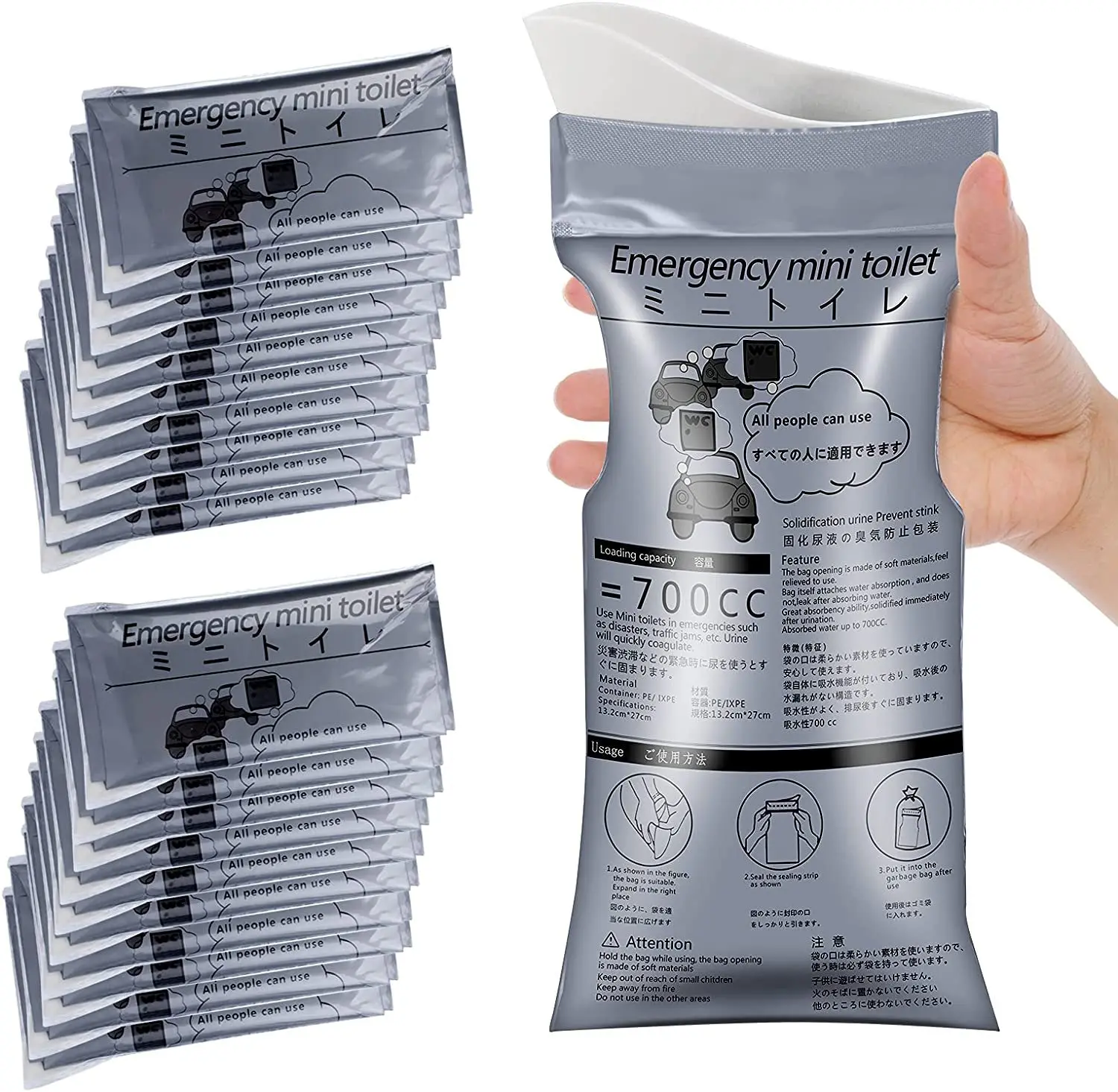 

Outdoor Emergency Urinal Bag Disposable Portable Travel Pee Bag for Camping Road Trip Car Driving Motion Sickness Vomit Bag