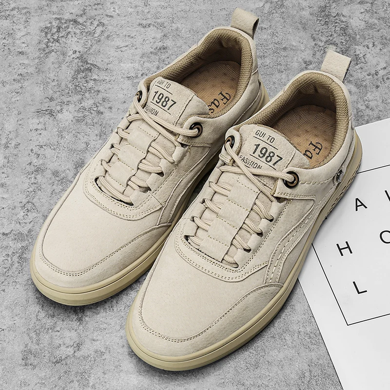 High Quality Men's Shoes Fashion Genuine Leather Casual Shoes Breathable Walking Sneakers Comfortable Sport Shoes Handmade Flats