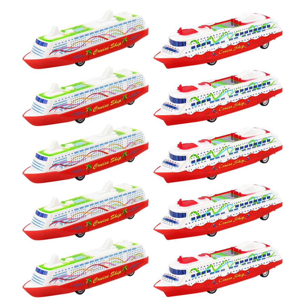 10 Pcs Pull Back Ship Model Plastic Cruise Toy Toys for Toddlers Cars Vehicle Steamship