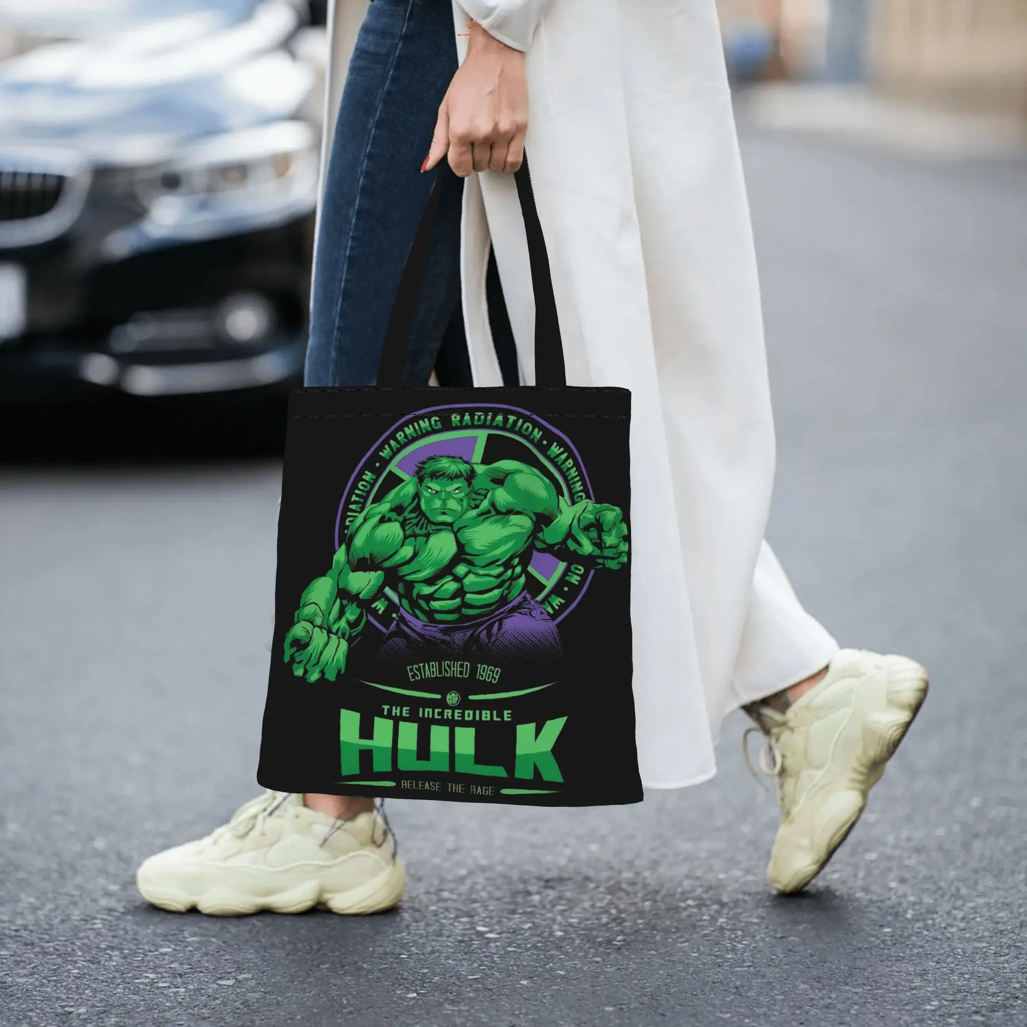 

Bags for woman 2026 Daily commute Large Capacity Hulk Marvel Canvas Tote Bag Foldable Chic Pattern Gifts