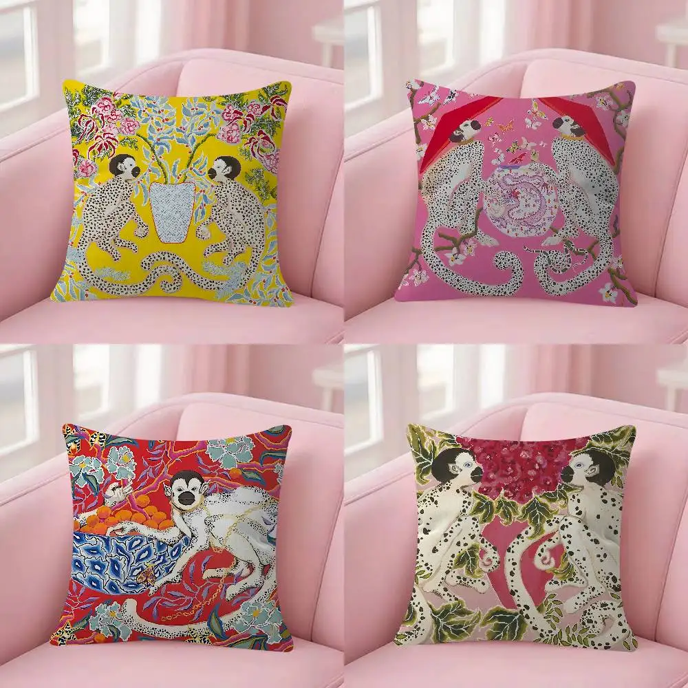 Art P-Paige Gemmel Monkey Pillow Anime Pillow Sofa Bed Head Pillow Cover Cushion Cover Fashion 30x30 40x40 45*45cm
