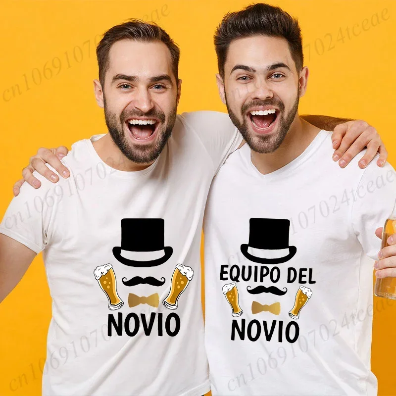 Spanish DDS Bachelor Party Best Man T-shirt Team EVG Groom Groomsman Tshirt Boyfriend Single Farewell Tees Funny Beer Y2k Tops