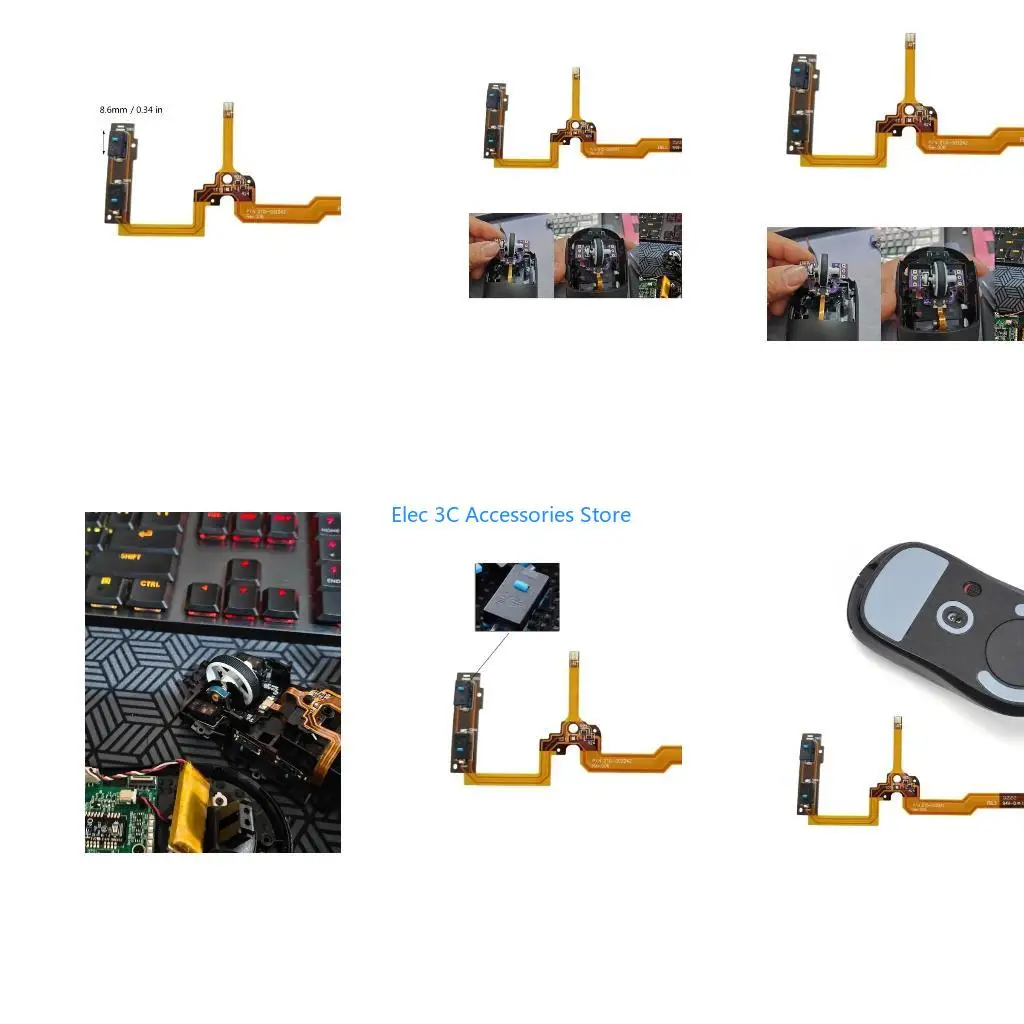 Y51A Mouse Side Button Connectors Cable Mouse Flexible Flat Cable for GPROX SUPERLIGHT Mouse