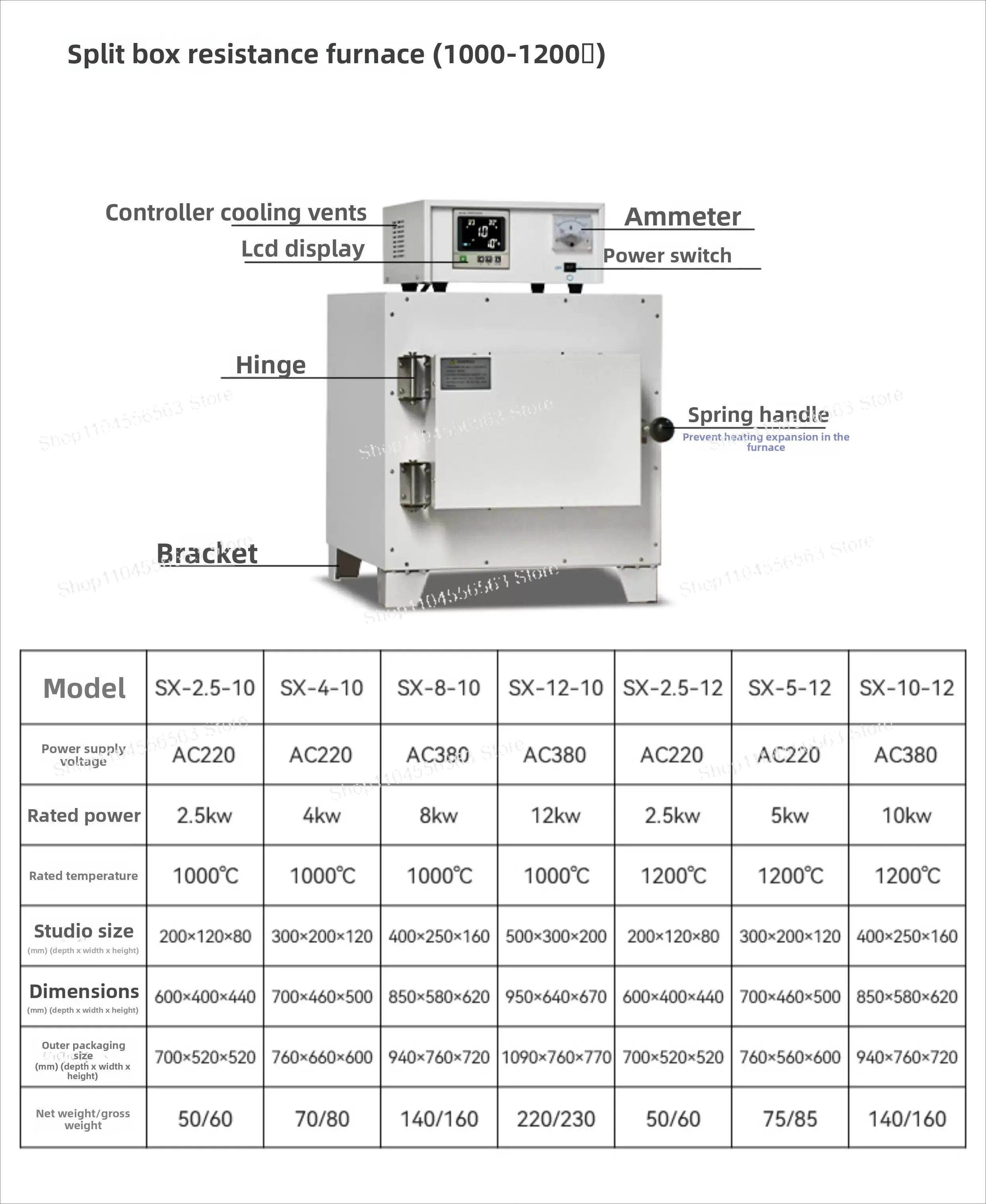 

Box Resistance Furnace High Temperature Furnace SX-4-10 Heat Treated Ceramic Fiber SX-2.5-10