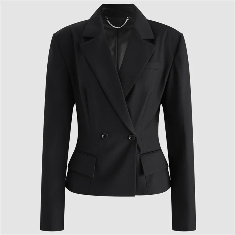 women's jacket New single breasted slim fit women's coat for autumn 2026 Wool blend women's suit jacket casual short outerwear