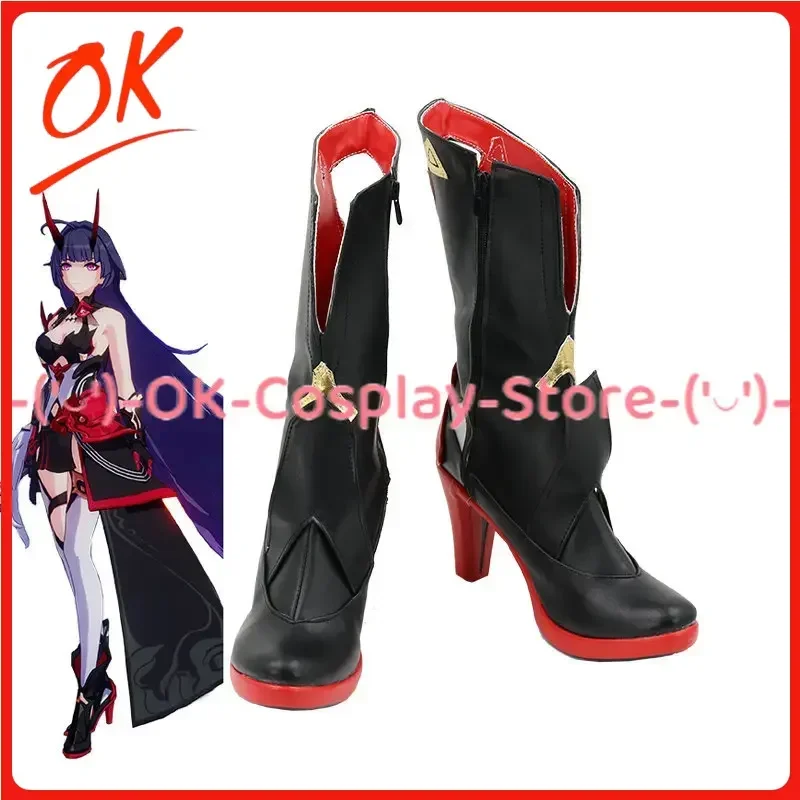 [Customized] Honkai Impact 3 Raiden Mei Cosplay Shoes Anime Game Roleplay Costume Prop Halloween Carnival Party PU Leather Boots