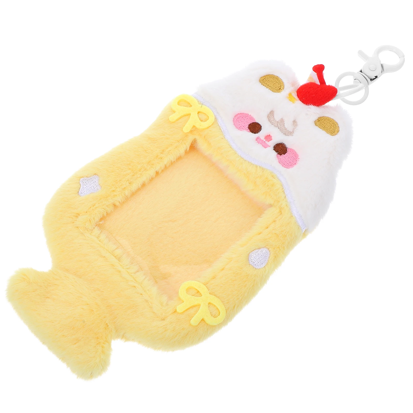 

Cartoon Keychain Photocard Sleeves Hollowout Design Cute Animal Credit Card Case Transparent Kpop Students
