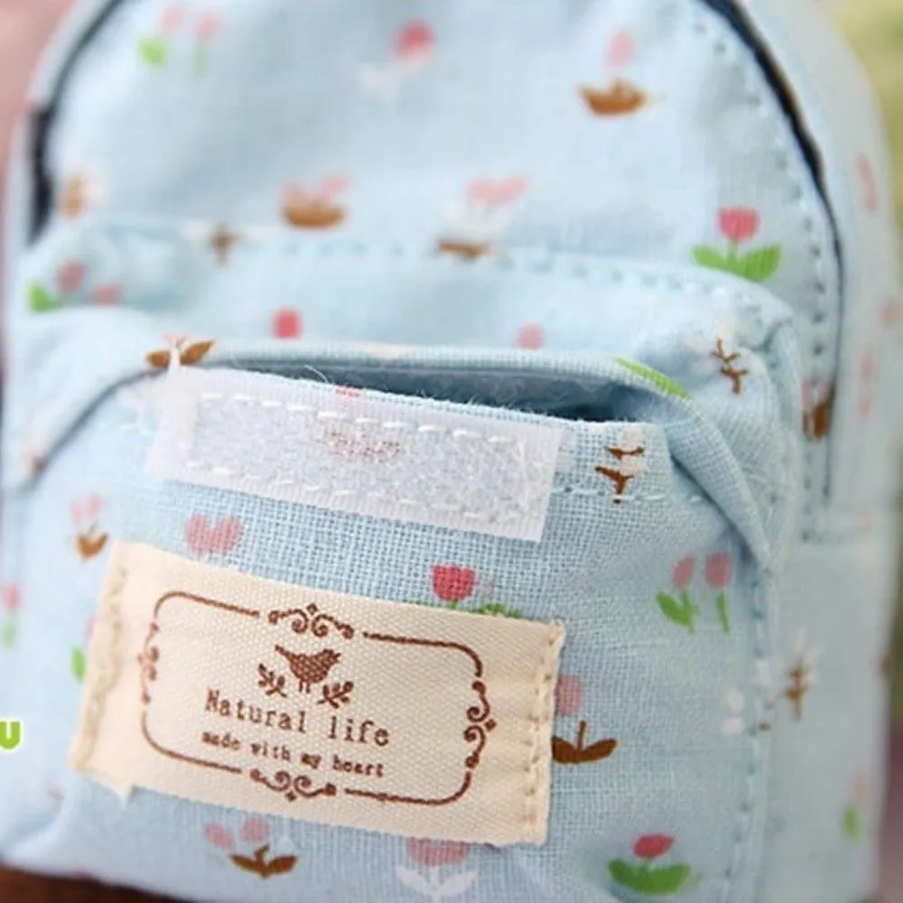 New Mini Canvas Wallet with Keyring Floral Keychain Coin Purse Storage Organizer Zipper Bag Women