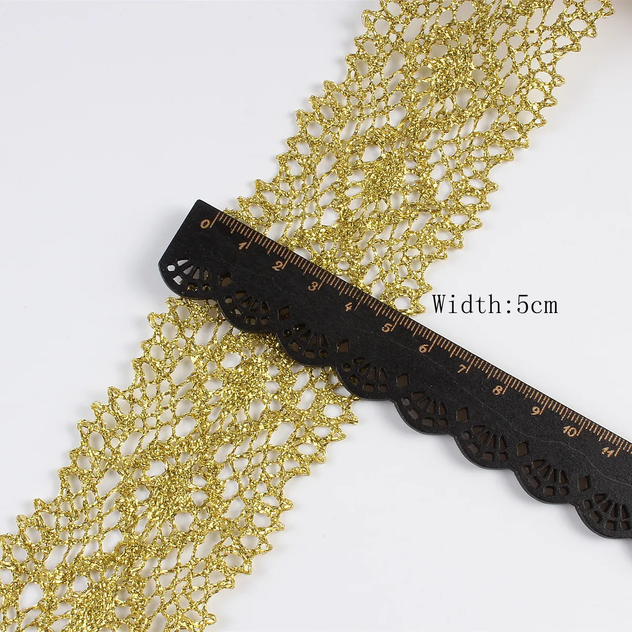 5cm 10yards Vintage Gold Lace Trims Lace Fabric For Garment Sewing Accessories Applique Wedding Crafts