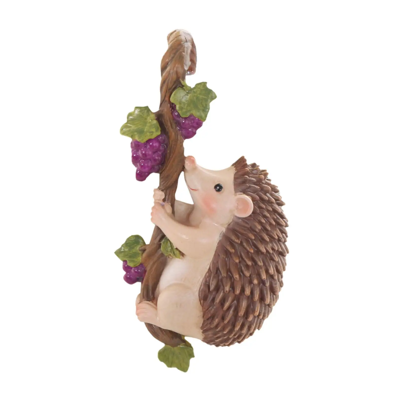 Creative Hedgehog Resin Climber Vase Hugger Statue for Garden Fence Decoration Micro Landscape Decor