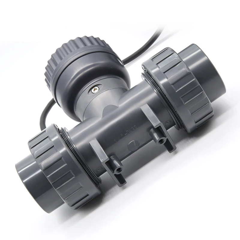 Medidor de fluxo com display digital rs485, medidor de vazão eletrônico inteligente de alta precisão, sensor de fluxo de água upvc para irrigação de jardim agrícola