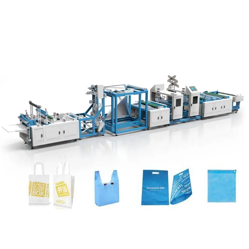 Fully Automatic Non Woven Bag Making Machine Shopping Bag Plastic T Shirt Bag Two-line Making Machinery PE Food Packaging