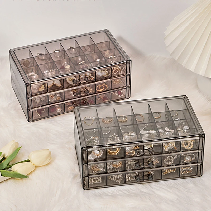 Multi-layer Jewelry Storage Box Large Capacity Dustproof and Anti-oxidation Ring Earring Necklace Box for Home Use