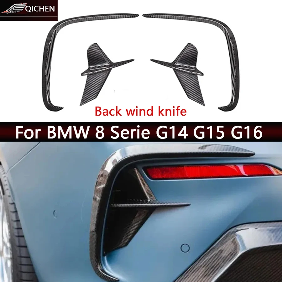 

Для BMW 8 серии G14 G15 G16 830 840 сухой карбоновый передний бампер автомобиля задний ветровой нож сплиттер спойлер Canard Air Knife Body Kit
