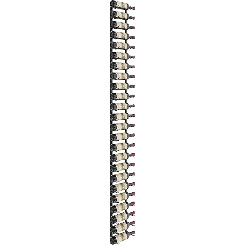 

Wall-Mounted 24-Bottle Wine Rack, Modern Label-Forward Design in Matte Black
