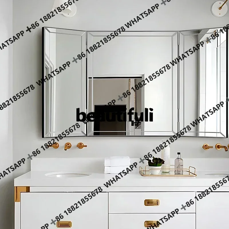 

ss 25 американское складное настенное зеркало для ванной комнаты фэн-шуй, домашнее квадратное декоративное зеркало в европейском стиле