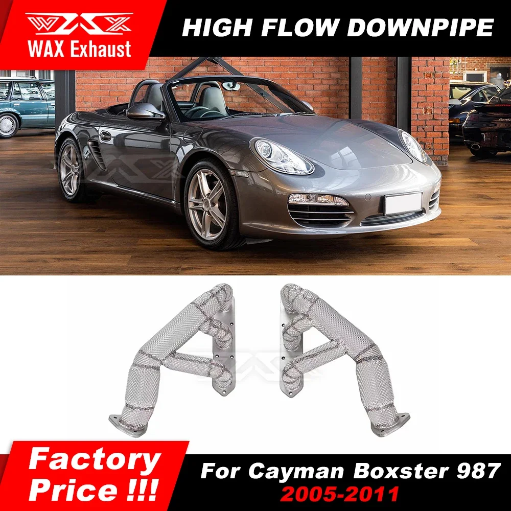 Stainless steel catted downpipe for 987 2005-2011 car accessories front pipe exhaust modified for 987  boxster 2005-2011