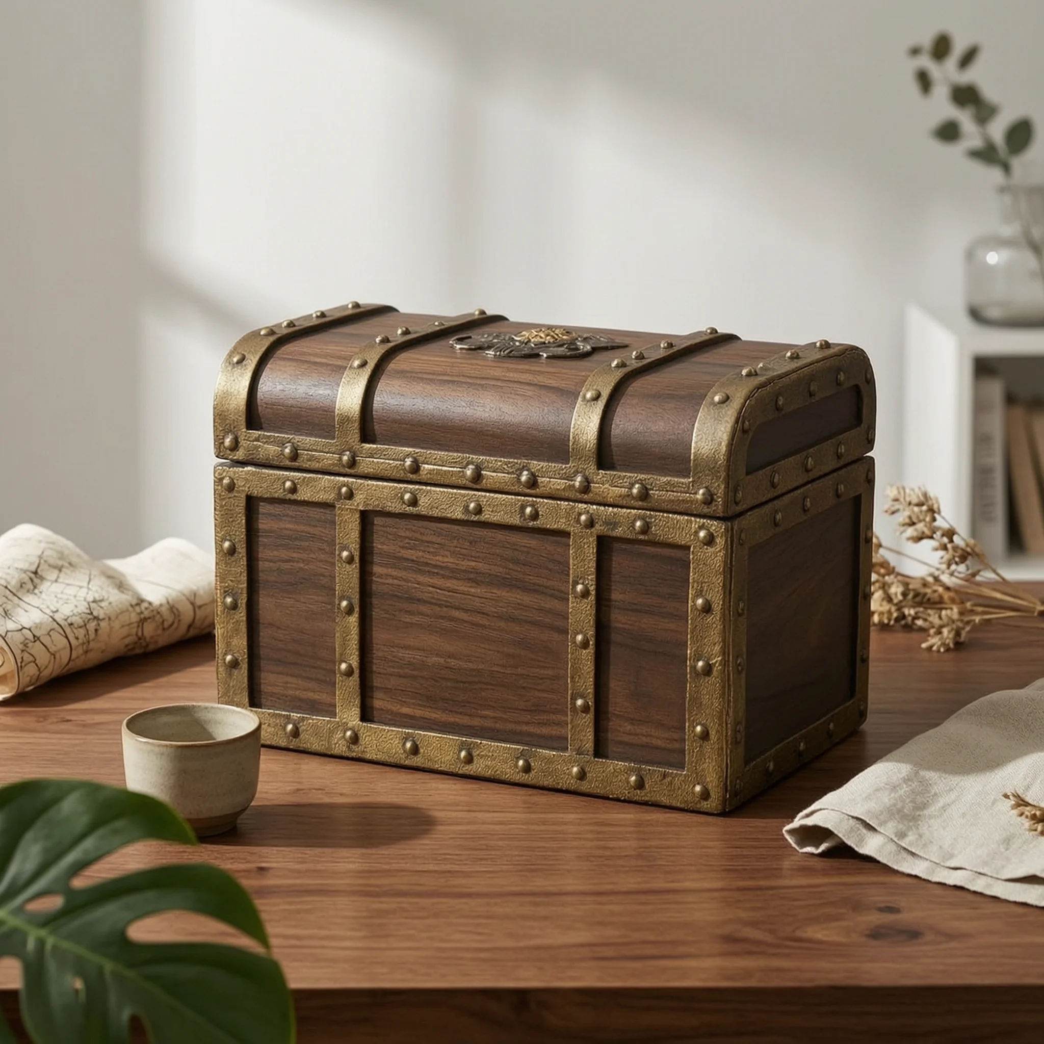 Foam Treasure Chest Long-Lasting Riveted Detail Lightweight Pirate Skull Box Pirate Treasure Chest