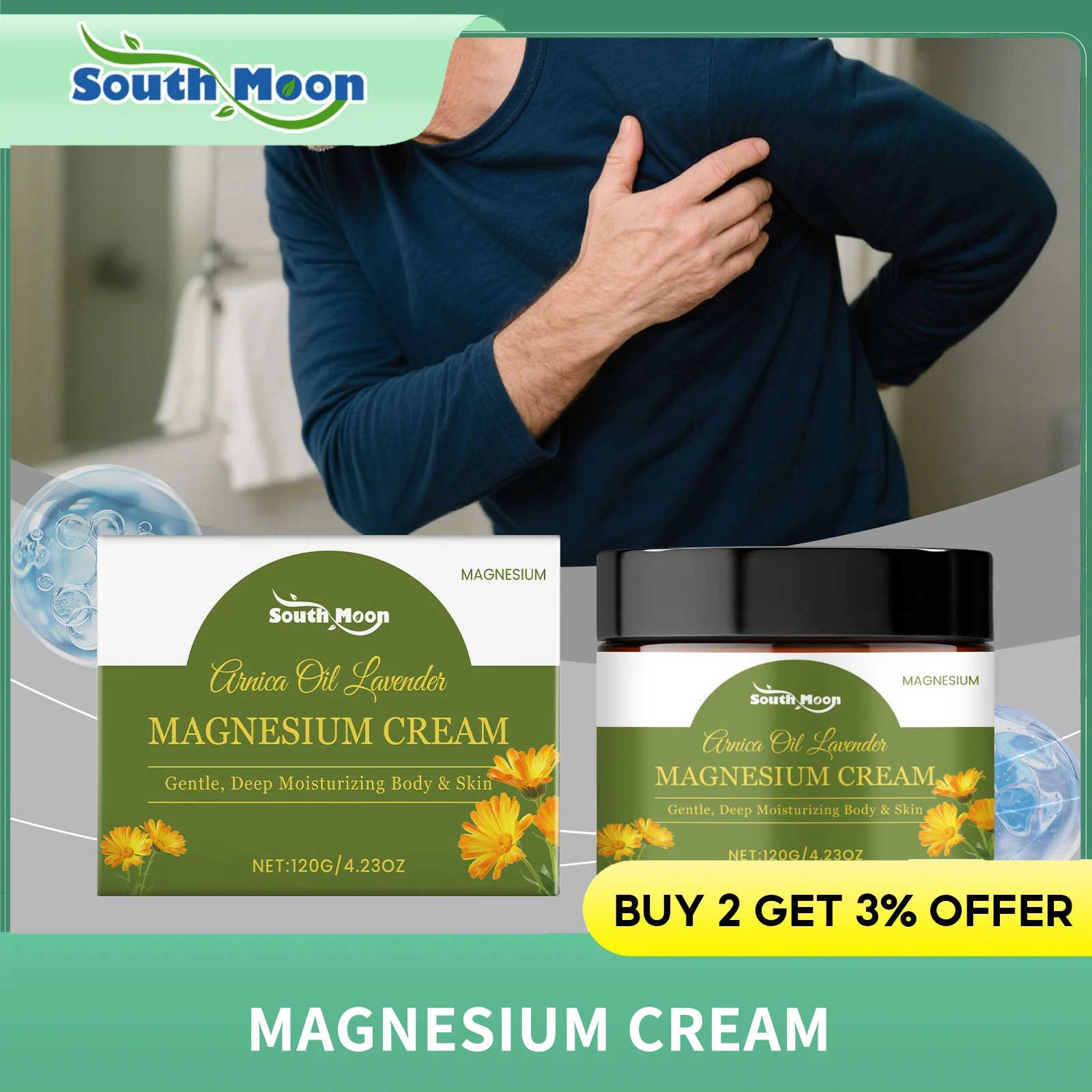 

Magnesium Cream Muscle Soothing Eliminate Swelling Reducing Fatigue Long Lasting Hydration Nourishing Joint Recovery Ointment