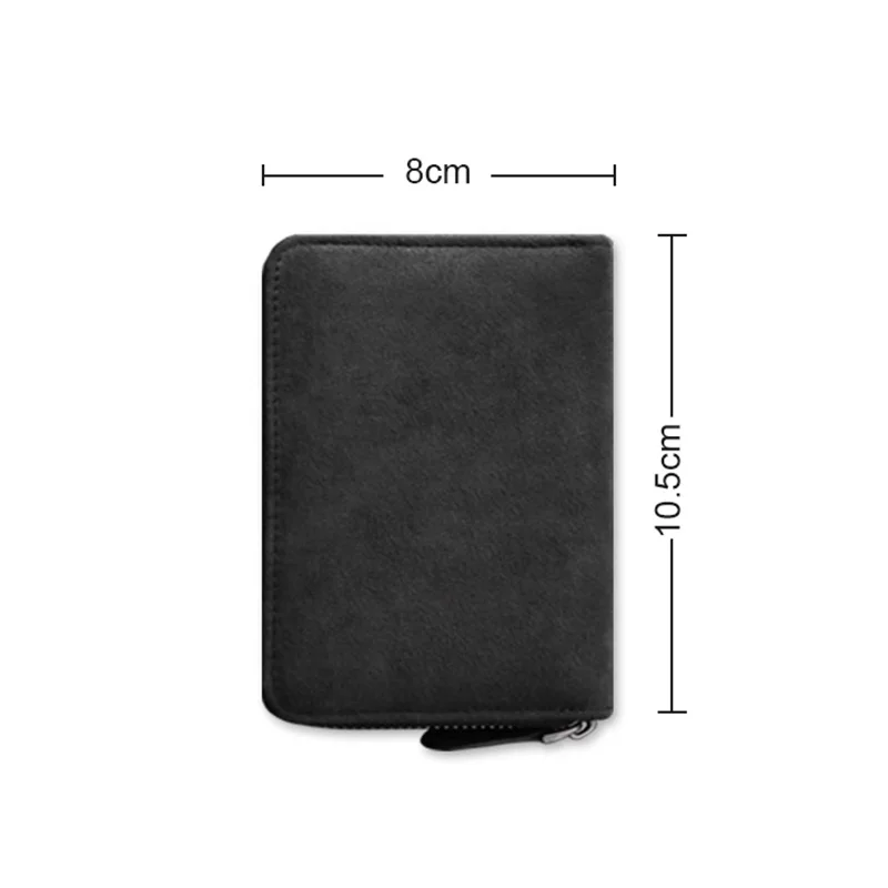 Suede Women & Man  Card Holder Luxury Artificial Leather Slim Card Zipper Wallet Small Thin Card Package.