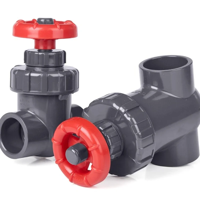 UPVC Pipe Ball Valve with Round Handwheel, Union PVC Water Valve Adjustable for Fish Tank, Size 50