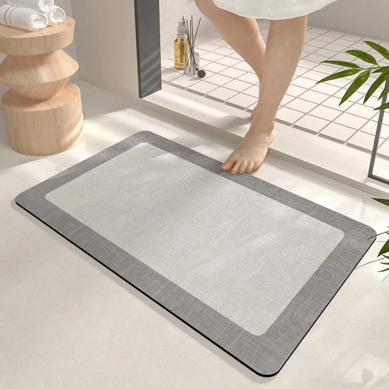 

Bathroom Floor Mat Japanese Style Solid Color Rug Water-absorbing Quick-drying Carpet Toilet Door Mats Diatom Mud Non-slip Rugs