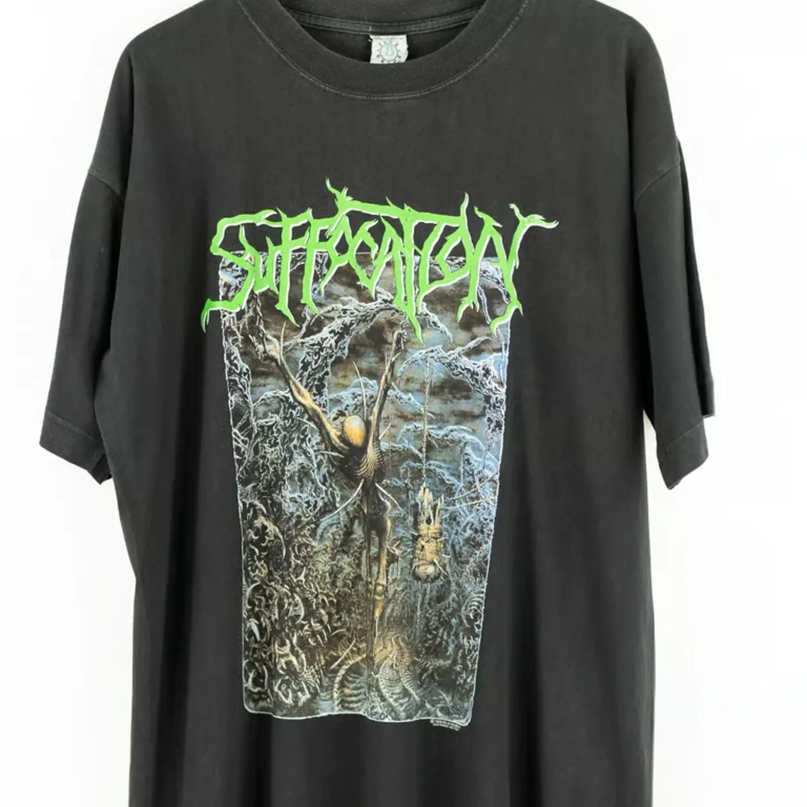 1995 SUFFOCATION PIERCED FROM WITHIN Vintage T Shirt Reprint vintage Washed Soft fashion Top For Everyday Wear graphic Unisex