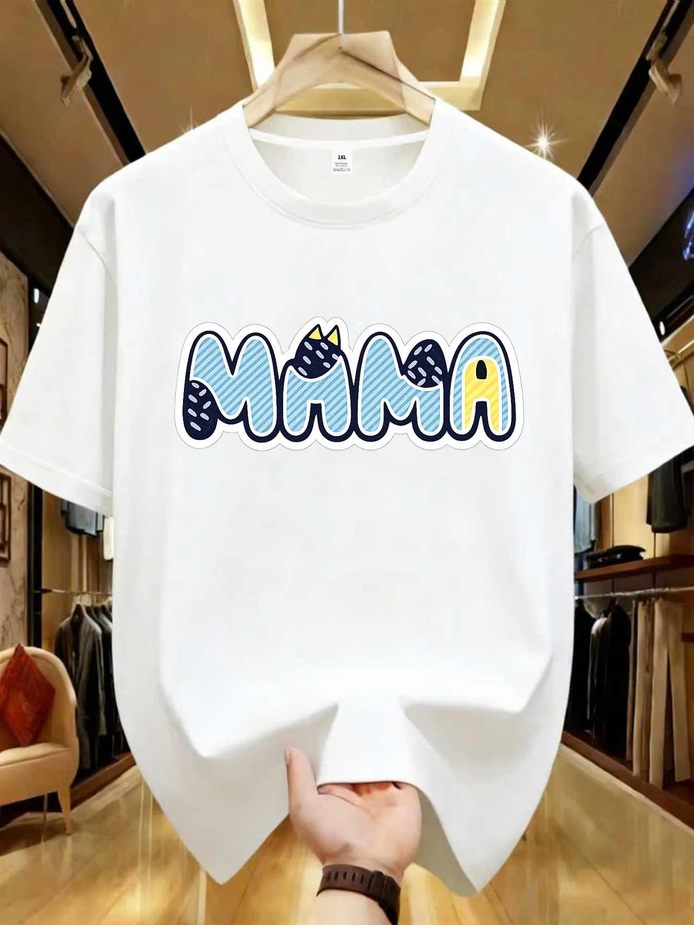 

【WDS0153】Creative letter printed plus size women's round neck T-shirt summer casual short sleeved top street fashion versatile