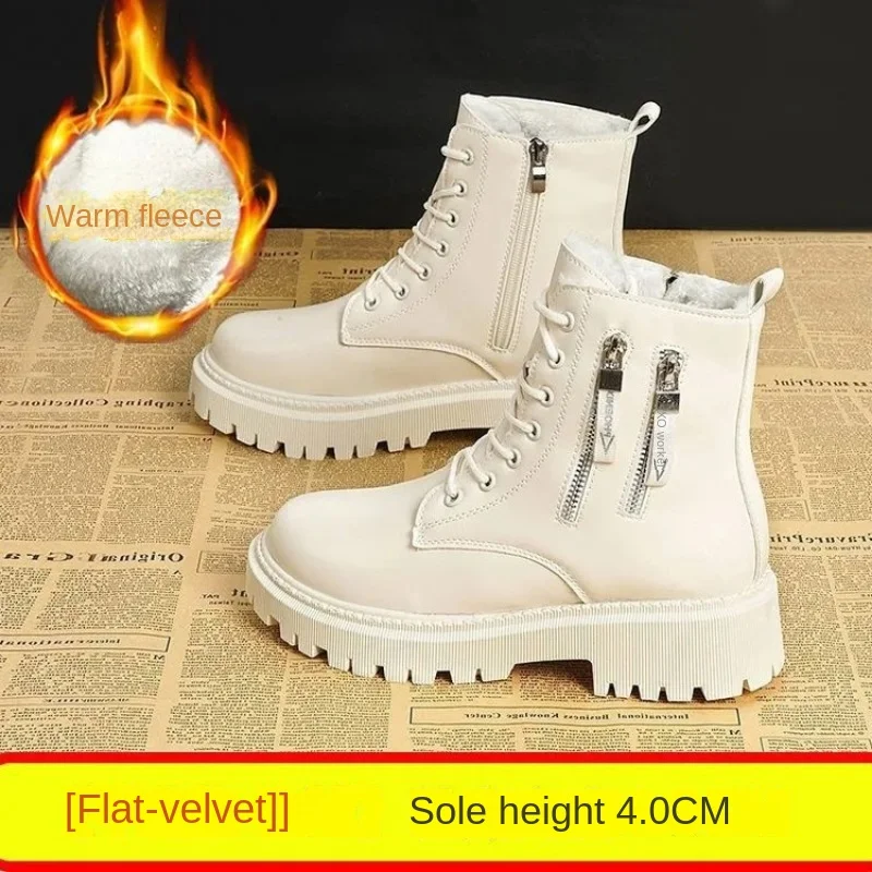 2022 New Boots Ladies Lace-Up Shoes for Women Warm Platform Double Zipper Ankle Boots Women Shoe Winter Boot Fashion Botas Mujer